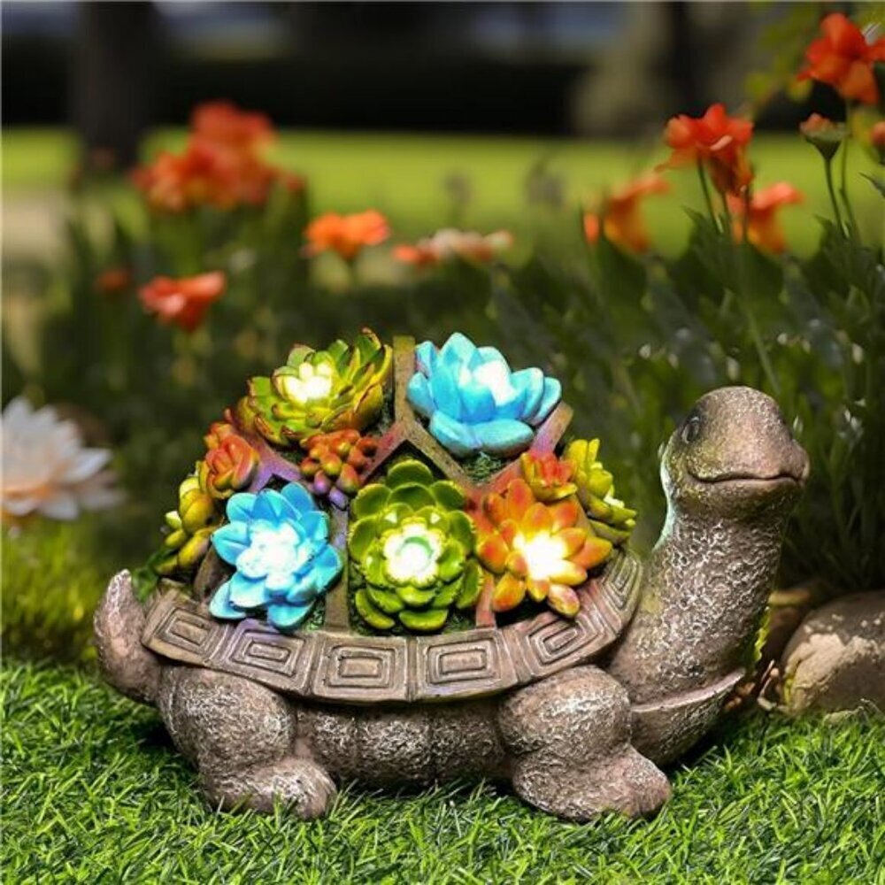 Turtle Figurine Lights for Outside, Yard Decorations Outdoor, Garden Decor